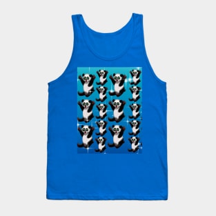 Pick me up panda pattern blue with stars Tank Top